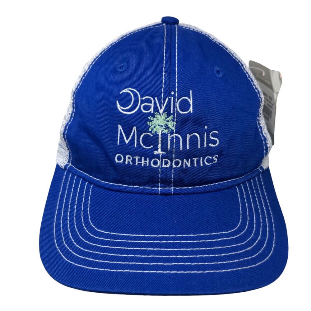 David McInnis Orthodontics Strapback Trucker Hat Blue One Size W/Tags